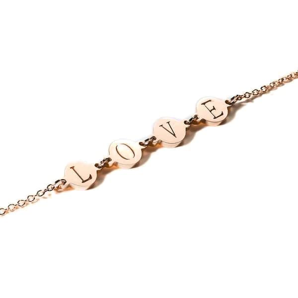 Asma Jewel House rose gold-plated stainless steel anklet for Girls Women (Love Word)