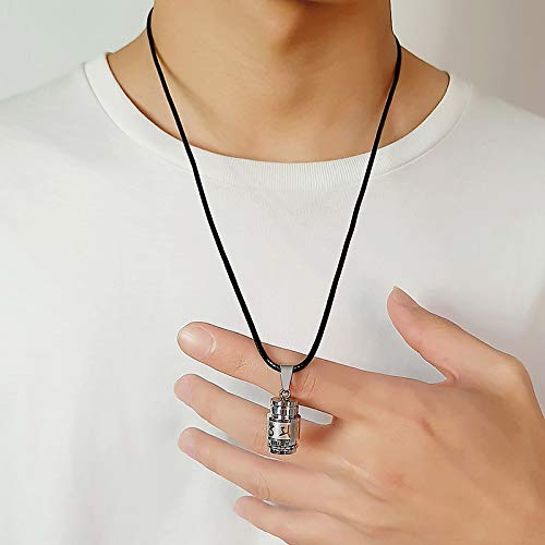 Asma Jewel House Cool Rotatable Mantra Stainless Steel Prayer Pendant Free Chain 20" Chain Necklace for Men/Boys