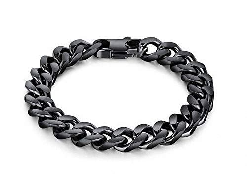 Asma Jewel House 316L stainless steel gold color curb chain bracelet for Men/Boys