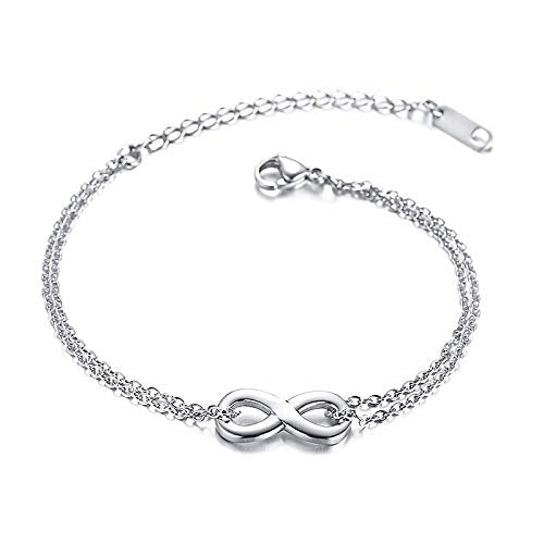 Asma Jewel House infinite 8 word wind double chain infinity gold color bracelet for Women