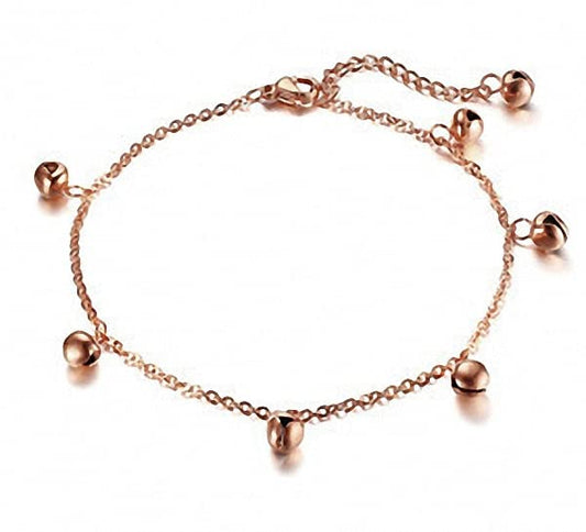 Asma Jewel House rose gold-plated stainless steel anklet for Girls Women (beads)