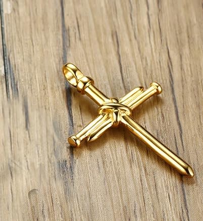 Asma Jewel House Brand Statement Nail Cross Charm Pendant Stainless Steel Necklace for men/boys