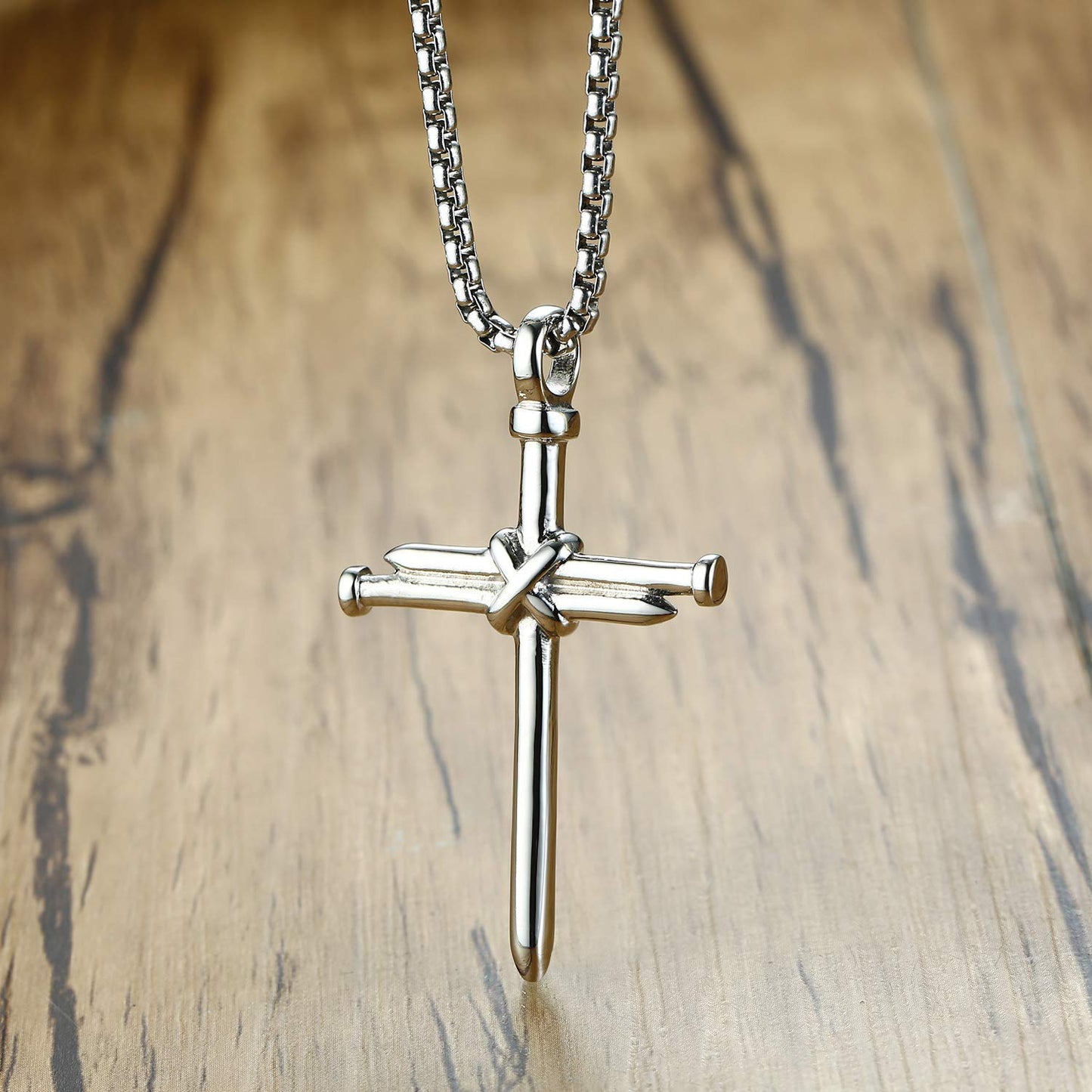 Asma Jewel House Brand Statement Nail Cross Charm Pendant Stainless Steel Necklace for men/boys