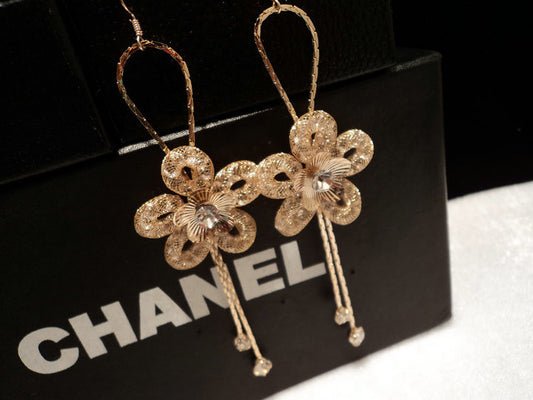 Asma Jewel House austrian crustal flower design gold plated dangle earrings for Women/Girls