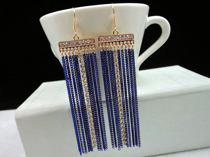 Asma Jewel House blue gold colour lovely tassel earrings for women and girls