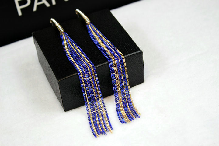 Asma Jewel House blue gold colour stylish tassel earrings for women/girls