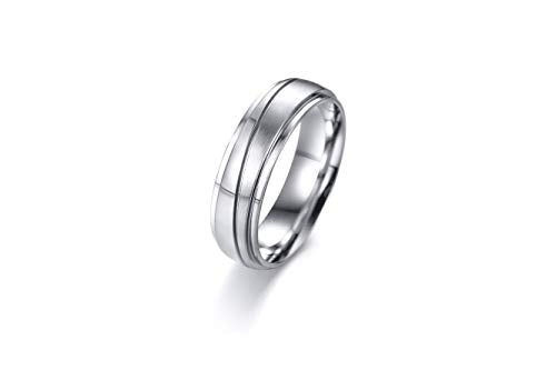 Asma Jewel House Engagement Stainless Steel Wedding Band Promise Finger Couple Ring for Men & Women