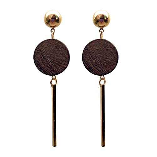 Asma Jewel House Big Round Wooden Pendant Earrings for Women and Girls