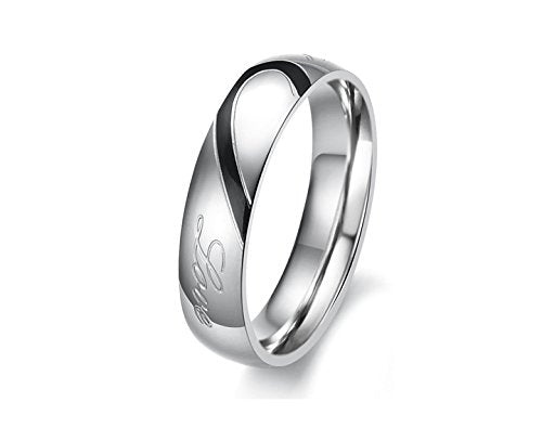 Asma Jewellery Combine Love Heart Stainless Steel Couple Ring