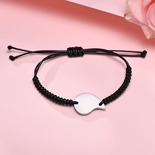 Asma Jewel House 2 Pcs Set Matching Stainless Steel Heart Puzzle Couple Braided Student Bracelet