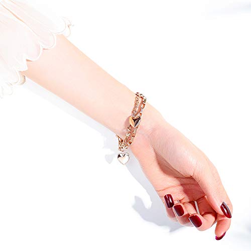 Asma Jewel House multi-layer stainless steel love round beads bracelet for Women/Girls