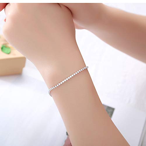 Asma Jewel House Versatile cz Studded Tennis Bracelet Platinum Plating for Women/Girls