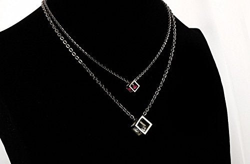 Asma Jewel House stainless steel cz couple chain with pendant set for men & women