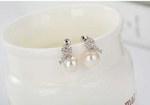 Asma Pearl Earrings Beautiful AAA Zircon Snow Pearl Jewelry Elegant Stud Earrings Wedding & Party Jewelry for Women