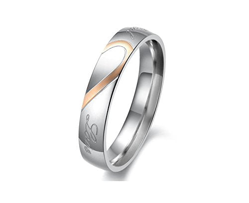 Asma Jewellery Combine Love Heart Stainless Steel Couple Ring