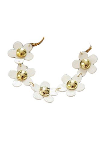 Asma White Colour Flower Shape Alloy Necklace for Women/Girls