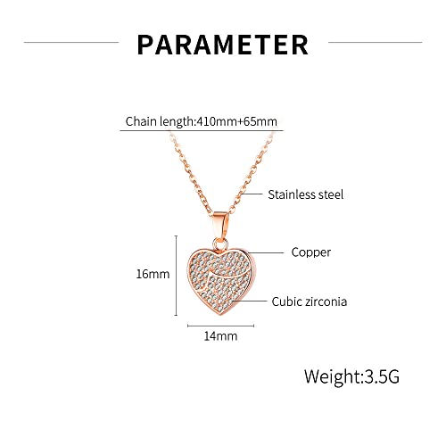 Asma Jewel House high-end love rose gold plated stainless steel heart pendant necklace for women