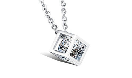 Asma Jewel House stainless steel cz couple chain with pendant set for men & women