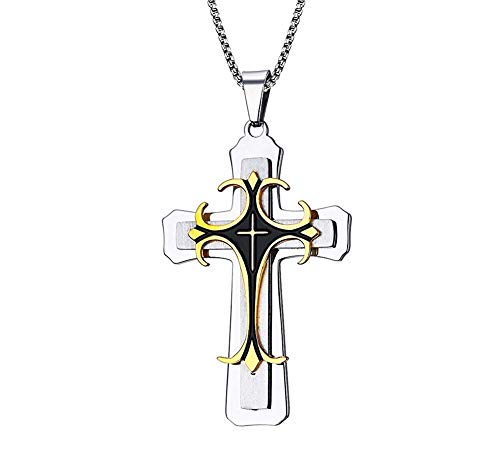 Asma Jewel House Stainless Steel Vintage Christian Crucifix Catholic Cross Pendant Necklace for Men/Boys