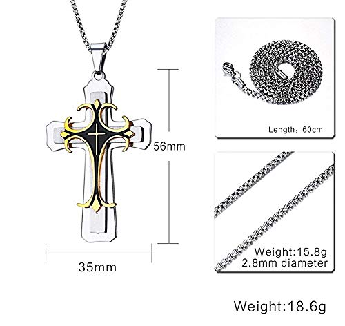 Asma Jewel House Stainless Steel Vintage Christian Crucifix Catholic Cross Pendant Necklace for Men/Boys