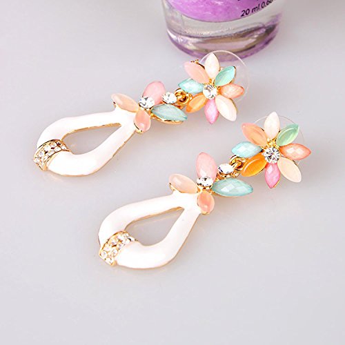 Asma multicolour flower crystal drop earrings for women/girls