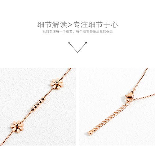 Asma Jewel House Simple Style Two colors Rose Gold and Silver Daisy Flower Sun Flower Chain Stainless Steel Bracelet for Women Girls