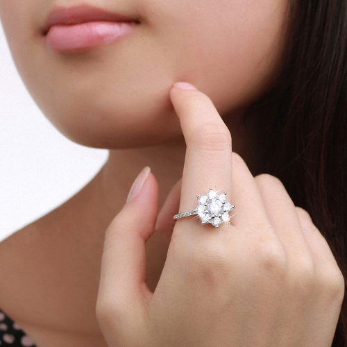 Asma Silver Flower Ring for Women