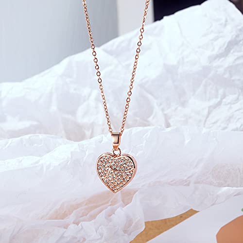 Asma Jewel House high-end love rose gold plated stainless steel heart pendant necklace for women