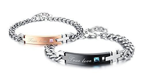 Asma Jewel House Stainless Steel True Love Couple Beautiful Bracelets for Men and Women