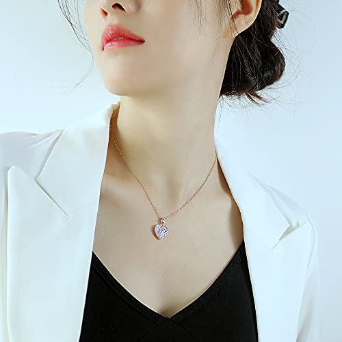 Asma Jewel House high-end love rose gold plated stainless steel heart pendant necklace for women