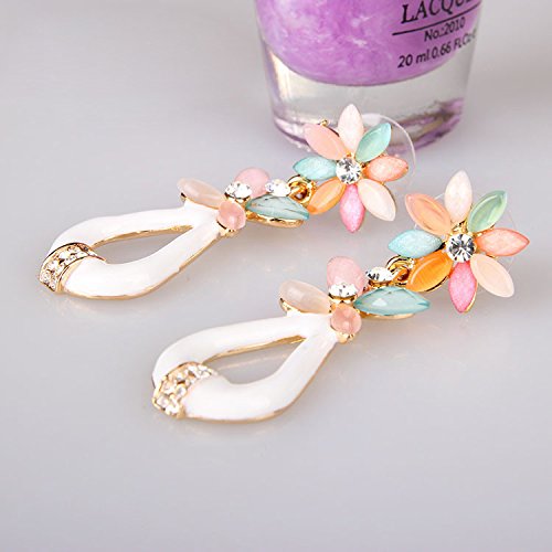 Asma multicolour flower crystal drop earrings for women/girls