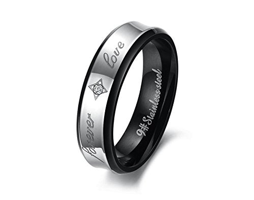 Asma Jewel House New Exquisite Titanium Stainless Steel Couple Ring