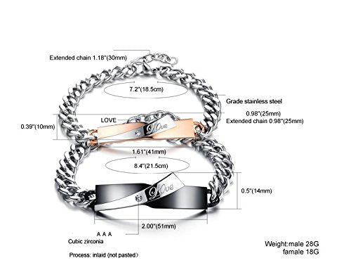 Asma Jewel House Stainless Steel Couple Love Beautiful Bracelets for Men and Women