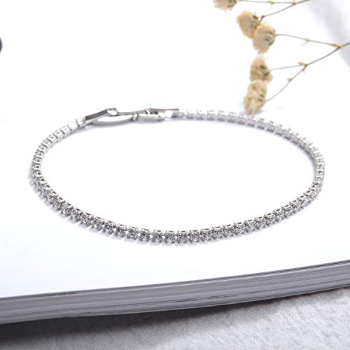 Asma Jewel House Versatile cz Studded Tennis Bracelet Platinum Plating for Women/Girls