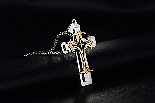 Asma Jewel House Stainless Steel Vintage Christian Crucifix Catholic Cross Pendant Necklace for Men/Boys