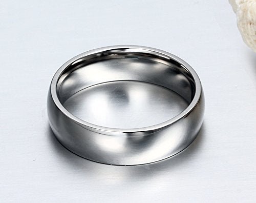 Asma Jewel House 6MM Wide Simple Classic Stainless Steel Silver Ring for Men