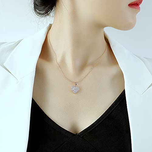 Asma Jewel House high-end love rose gold plated stainless steel heart pendant necklace for women