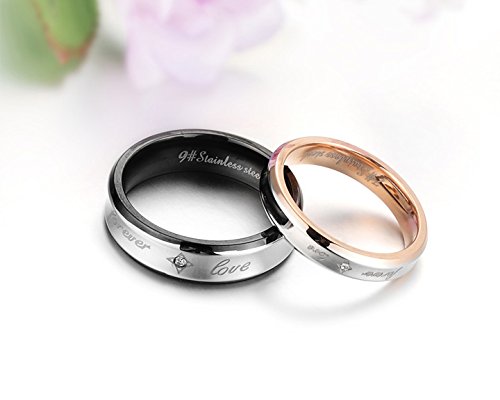 Asma Jewel House New Exquisite Titanium Stainless Steel Couple Ring