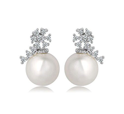 Asma Pearl Earrings Beautiful AAA Zircon Snow Pearl Jewelry Elegant Stud Earrings Wedding & Party Jewelry for Women