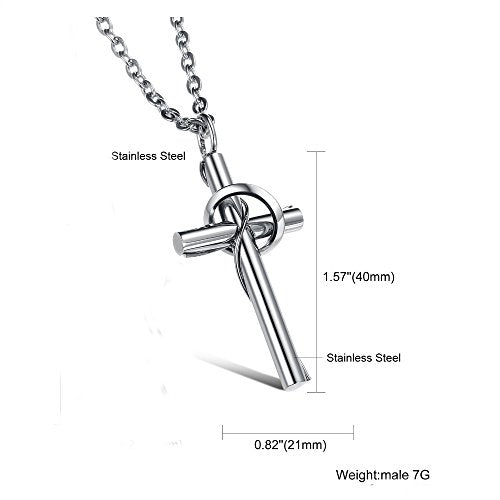 Asma Jewel House Cross and Ring Pendant with Stainless Steel Chain Lovers Necklace for Men