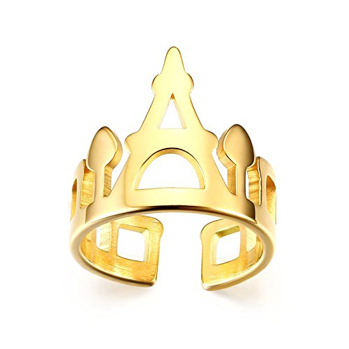 Asma Jewel House Gold Plated 316l Stainless Steel Crown Ring for Women/Girls