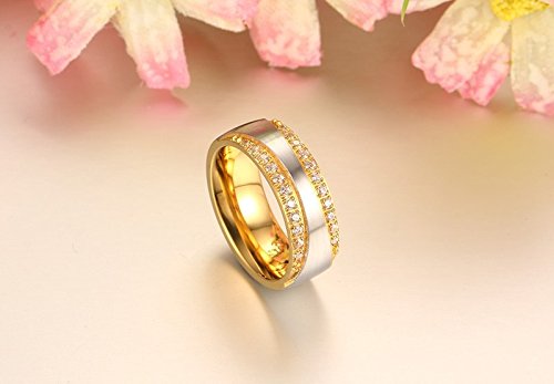 Asma Jewel House CZ Diamond 18K Gold Plating Lover's Wedding Engagement Couple Rings for His & Her