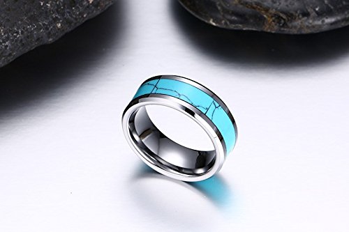 Asma Jewel House 8mm width Tungsten carbide Trendy With Blue Stone Carbide Groove Ring for Men