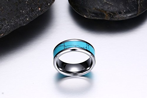 Asma Jewel House 8mm width Tungsten carbide Trendy With Blue Stone Carbide Groove Ring for Men