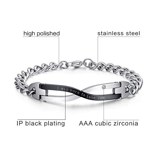 Asma Jewel House 316l Stainless Steel Lovers Best Friend Bracelet for Couples