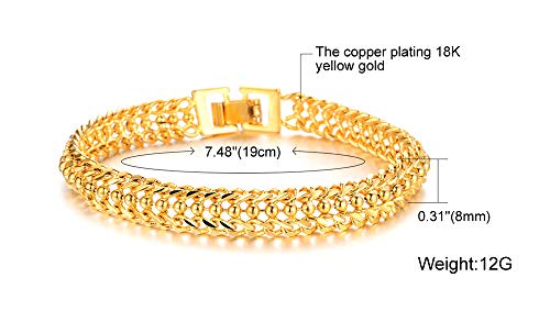 Asma Jewel House Stainless Steel Luxury Wedding 18K Gold Plated Bracelet for Women/Men