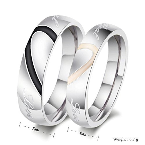 Asma Jewel House Real Love Puzzle Heart Stainless Steel Valentine Love Wedding Engagement Promise Band Couple Ring