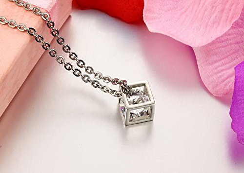 Asma Jewel House stainless steel cz couple chain with pendant set for men & women