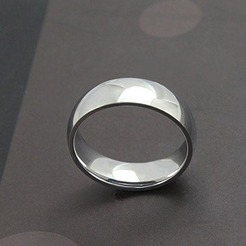 Asma Jewel House 6MM Wide Simple Classic Stainless Steel Silver Ring for Men