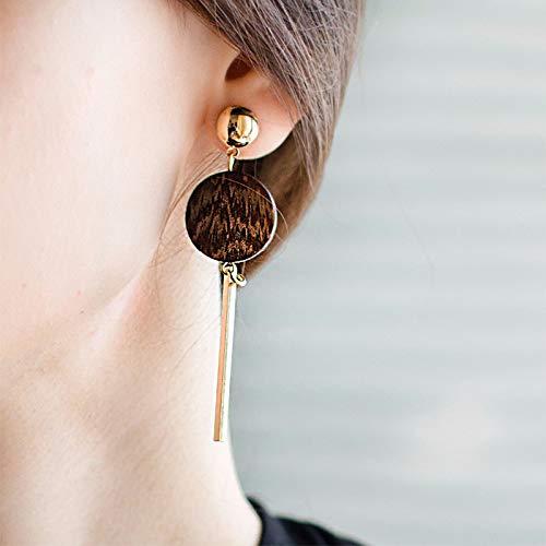 Asma Jewel House Big Round Wooden Pendant Earrings for Women and Girls